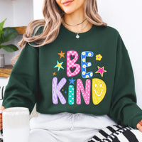 Be Kind Sweatshirt Be Kind Colorful Positive Quote Kindness Gift Women Cute Doodle Design