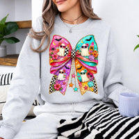 Beach Ghost Bow Tropical Summerween Sweatshirt and T-Shirt Halloween Summer Vacation Women Coquette Retro