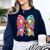 Beach Ghost Bow Tropical Summerween Sweatshirt and T-Shirt Halloween Summer Vacation Women Coquette Retro
