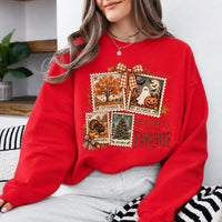 Ber Months Are My Favorite Postage Stamp Collage Sweatshirt Fall Holiday Women Vintage Design