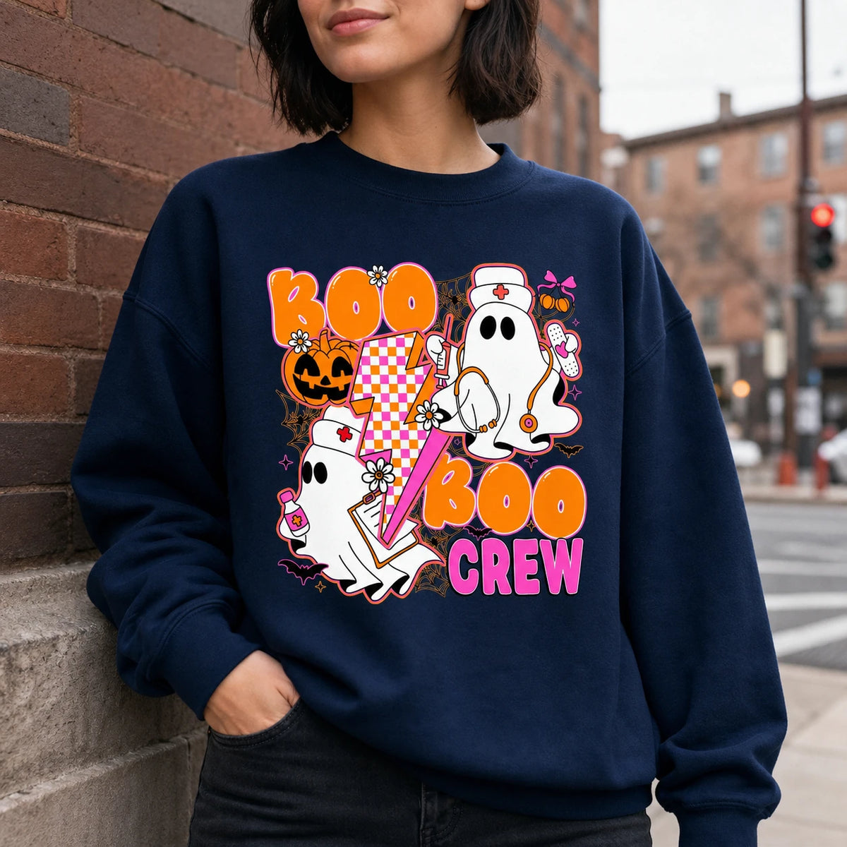 Boo Boo Crew Nurse Halloween Shirt Cute Ghost Medical Fall Tee