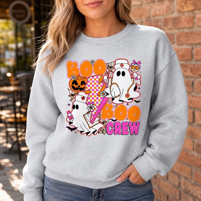 Boo Boo Crew Nurse Halloween Shirt Cute Ghost Medical Fall Tee