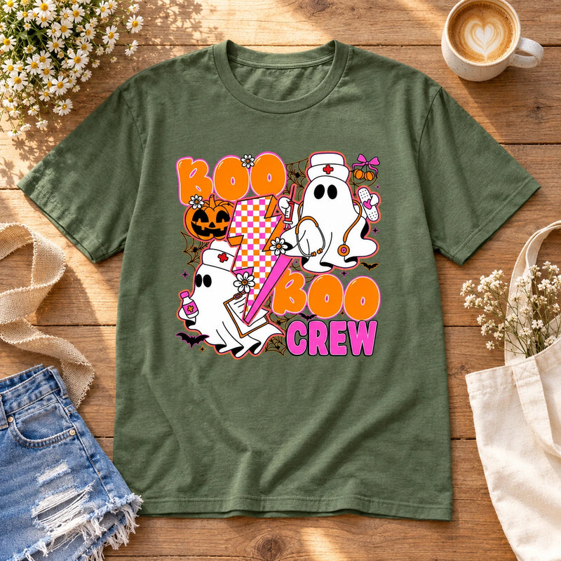Boo Boo Crew Nurse Shirt Sweatshirt Cute Ghost Medical Halloween Tee Retro Spooky Fall Gift