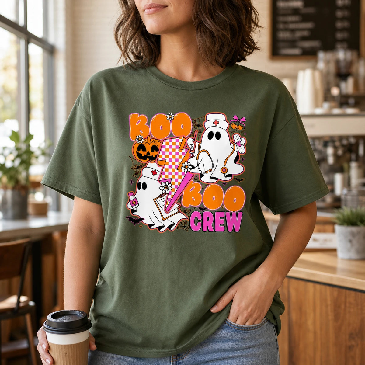 Boo Boo Crew Nurse Shirt Sweatshirt Cute Ghost Medical Halloween Tee Retro Spooky Fall Gift