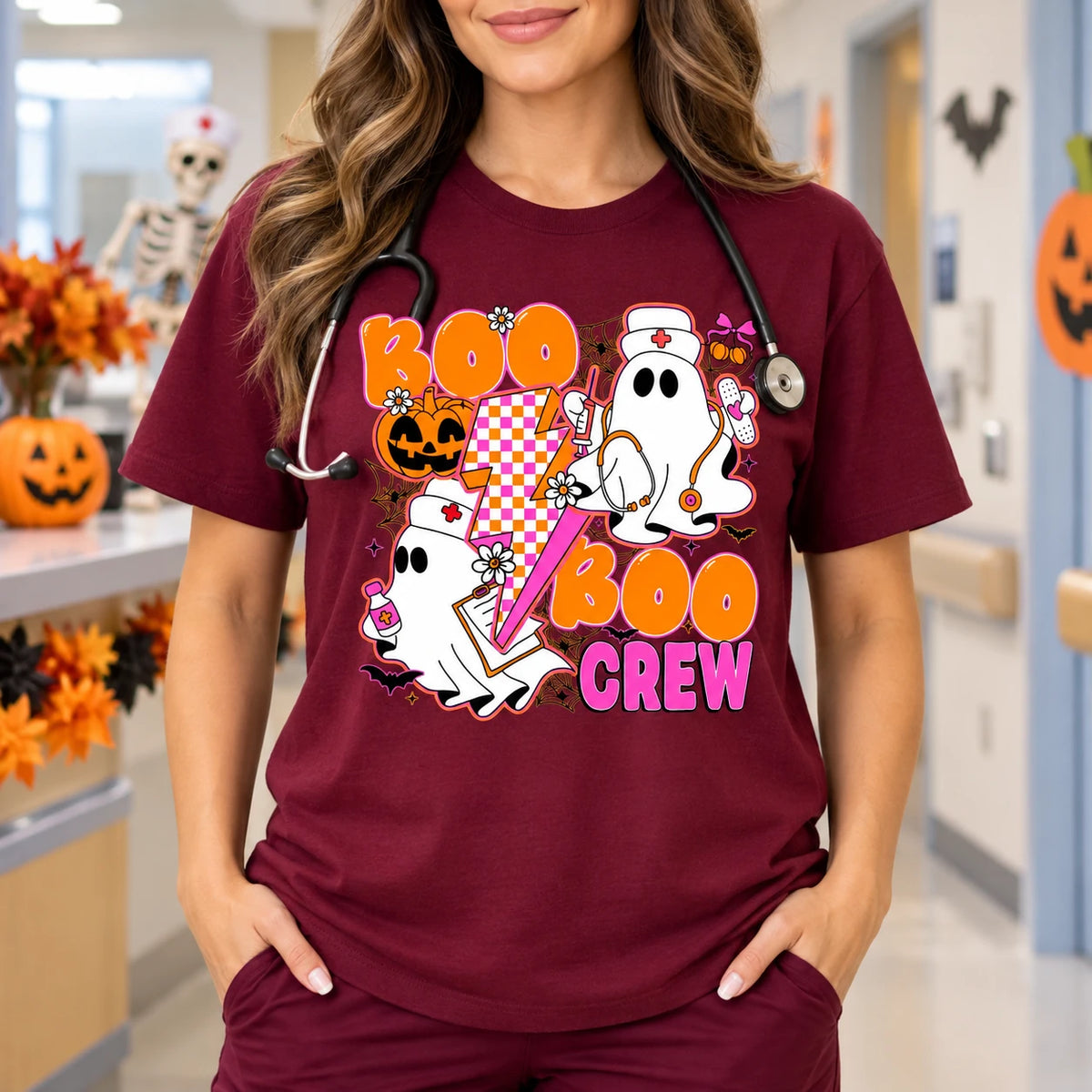 Boo Boo Crew Nurse Shirt Sweatshirt Cute Ghost Medical Halloween Tee Retro Spooky Fall Gift