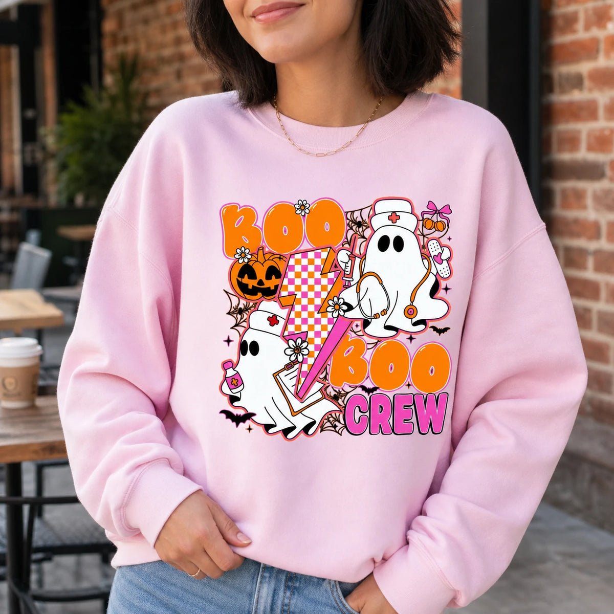 Boo Boo Crew Nurse Shirt Sweatshirt Cute Ghost Medical Halloween Tee Retro Spooky Fall Gift