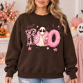Boo Ghost Halloween Sweatshirt, Pink Coquette Glam Ghost Graphic, Spooky Season Outfit