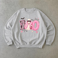 Boo Ghost Halloween Sweatshirt, Pink Glam Ghost BOO, Spooky Season Women Coquette Cute Design
