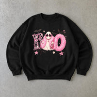 Boo Ghost Halloween Sweatshirt, Pink Glam Ghost BOO, Spooky Season Women Coquette Cute Design