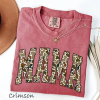 Camo Mama Shirt, MAMA Varsity Shirt, Mother's Day Mom Gift, Women, Retro Duck Camo Design