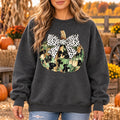 Camo Pumpkin Sweatshirt, Dalmatian Bow Fall Crewneck, Rustic Thanksgiving Pumpkin Patch Graphic for Women