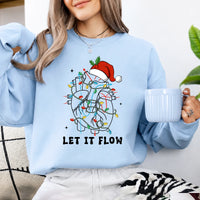 Cardiac Nurse Christmas Sweatshirt Let It Flow Holiday Cardiology Women Cute Medical Design