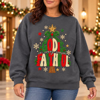 Christian Christmas Sweatshirt, God Is Faithful in Every Season Tree Design for Women