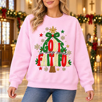 Christian Christmas Sweatshirt, God Is Faithful in Every Season Tree Design for Women
