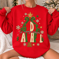 Christian Christmas Sweatshirt, God Is in Every Season Faithful, Holiday Faith for Women, Vintage Embroidery Style
