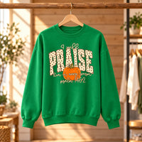 Christian Fall Sweatshirt I Will Praise Him In Every Season Psalm 146:2 Pumpkin Faith