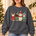 Christmas Cat Mom Gift, Four Festive Kittens Sweatshirt, Cute Vintage Holiday Illustration