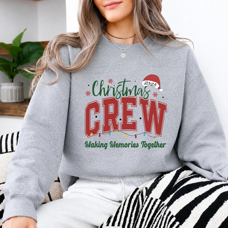 Christmas Crew Sweatshirt Making Memories Together Holiday Family Unisex Varsity Style