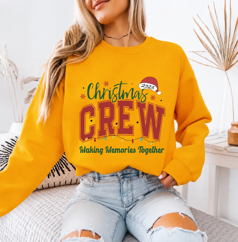 Christmas Crew Sweatshirt Making Memories Together Holiday Family Unisex Varsity Style