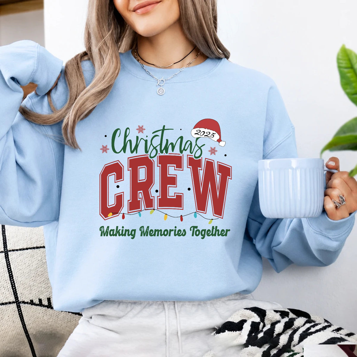 Christmas Crew Sweatshirt Making Memories Together Holiday Family Unisex Varsity Style