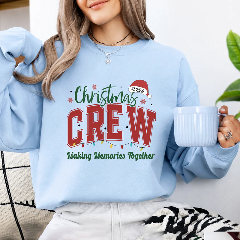Christmas Crew Sweatshirt Making Memories Together Holiday Family Unisex Varsity Style