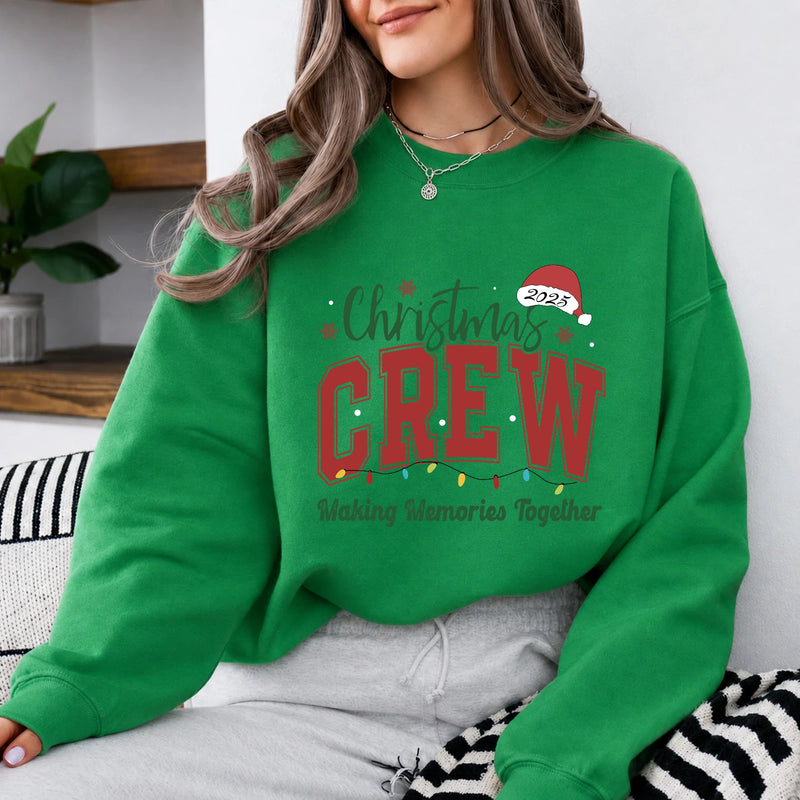 Christmas Crew Sweatshirt Making Memories Together Holiday Family Unisex Varsity Style