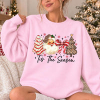 Christmas Gift for Her Tis The Season Sweatshirt Festive Holiday Women Vintage Leopard Print Design
