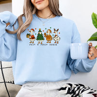 Christmas Goose Sweatshirt Just A Jolly Goose Cute Holiday Goose Lover Women Cartoon Design