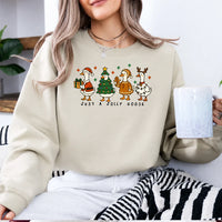 Christmas Goose Sweatshirt Just A Jolly Goose Cute Holiday Goose Lover Women Cartoon Design