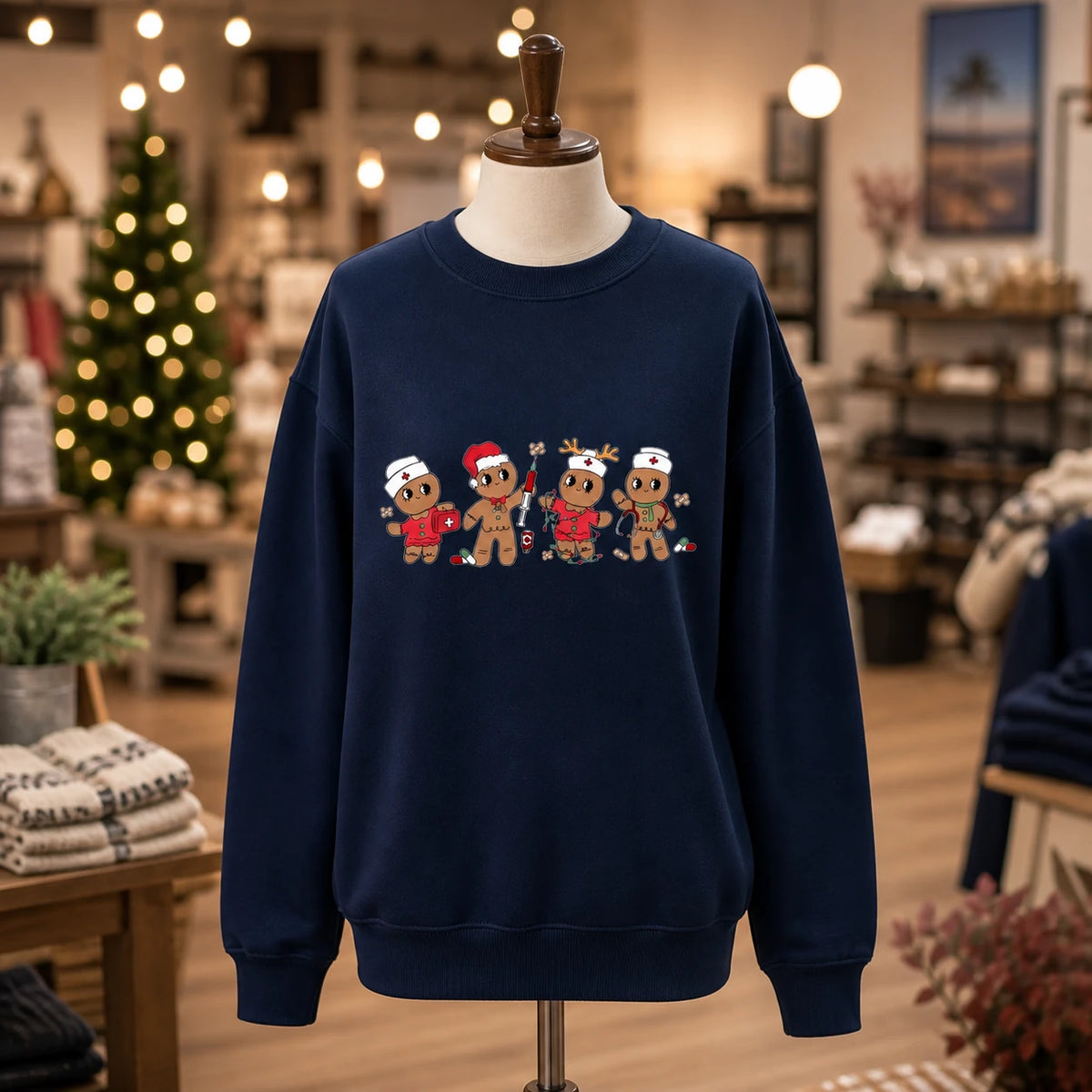 Christmas Nurse Gingerbread Sweatshirt Cute Healthcare Holiday Medical Crew Design