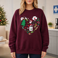 Christmas Nurse Outfit Cute Medical Holiday Sweatshirt for Women