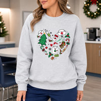 Christmas Nurse Outfit Cute Medical Holiday Sweatshirt for Women