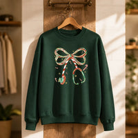 Christmas Nurse Sweatshirt Candy Cane Stethoscope Bow Cute Healthcare Holiday Design