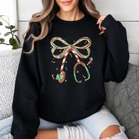 Christmas Nurse Sweatshirt Candy Cane Stethoscope Bow Christmas Healthcare Women Cute Coquette Design