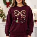Christmas Nurse Sweatshirt Candy Cane Stethoscope Bow Cute Healthcare Holiday Design