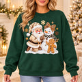Christmas Outfit for Women, Santa Snowman Gingerbread Sweatshirt, Cute Coquette Holiday Graphic, Vintage Winter Xmas Style