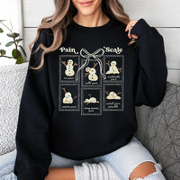 Chronic Pain Sweatshirt Pain Scale Snowman Winter Chronic Illness Women Cute Coquette Design
