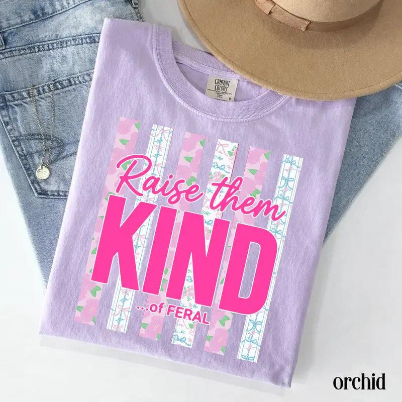 Comfort Colors Raise Them Kind of Feral Shirt, Blue Jean Color Floral Graphic Tee, Cute Mama T-Shirt, Funny Mom Gift, Soft Vintage Family Shirt - JACKSON