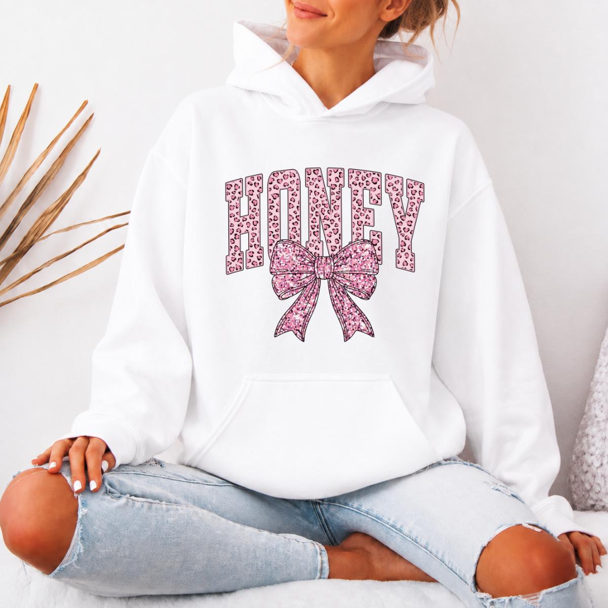 Coquette Bow Grandma Hoodie, Custom Pink Leopard Family Name Design, Personalized Nana Gigi Mama Auntie Gift for Mom Grandma Aunt, Women Coquette Pink Bow Style