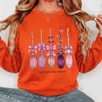 Coquette Halloween A Girl Gotta Have Options Sweatshirt Spooky Season Fall Witch Women Pink Retro