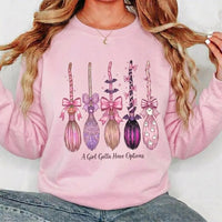 Coquette Halloween A Girl Gotta Have Options Sweatshirt Spooky Season Fall Witch Women Pink Retro
