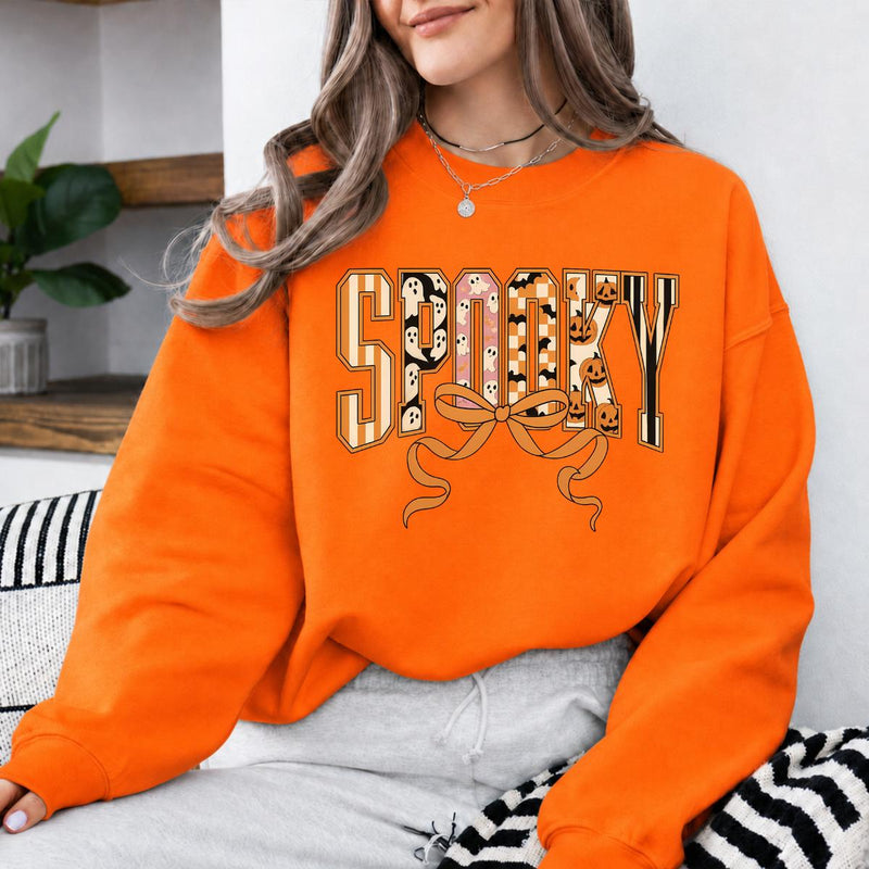 Coquette Halloween Sweatshirt and T-Shirt Spooky Bow Halloween Women Retro Cute