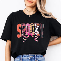 Coquette Halloween Sweatshirt and T-Shirt Spooky Bow Halloween Fall Spooky Season Women Cute Coquette