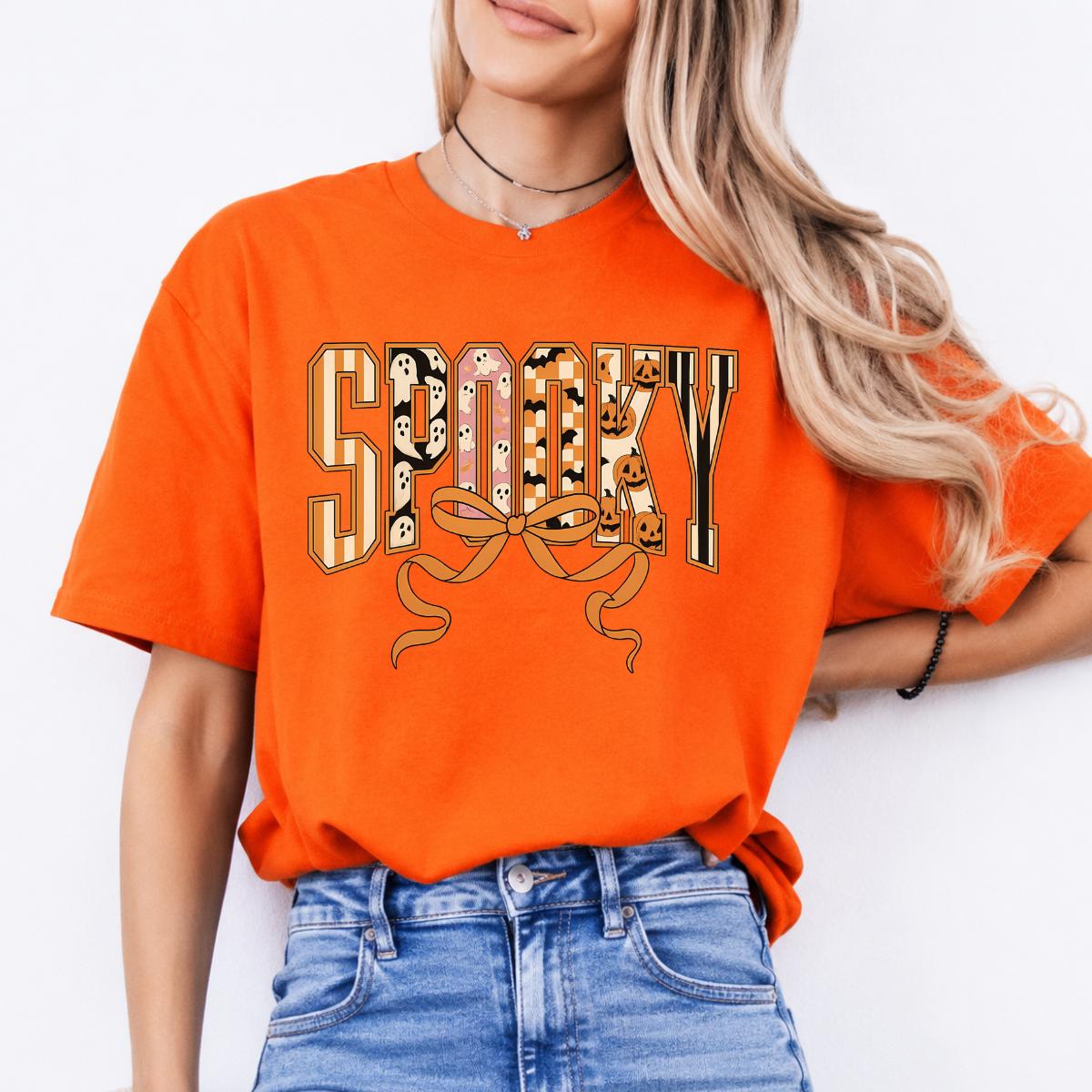 Coquette Halloween Sweatshirt and T-Shirt Spooky Bow Halloween Women Retro Cute