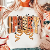 Coquette Halloween Sweatshirt SPOOKY Bow Fall Autumn Women Cute Retro