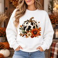 Cow Print Pumpkin Fall Shirt, Western Cactus Sunflower Autumn Sweatshirt and T-Shirt for Women