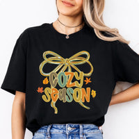 Cozy Season Coquette Cozy Season Sweatshirt and T-Shirt Fall Women Coquette Bow Design