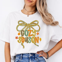 Cozy Season Coquette Cozy Season Sweatshirt and T-Shirt Fall Women Coquette Bow Design