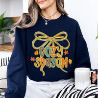 Cozy Season Coquette Cozy Season Sweatshirt and T-Shirt Fall Women Coquette Bow Design
