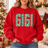 Custom Christmas Family Name Sweatshirt, Personalized Mama Nana Gigi Mimi Grandma Aunt Abuela Holiday